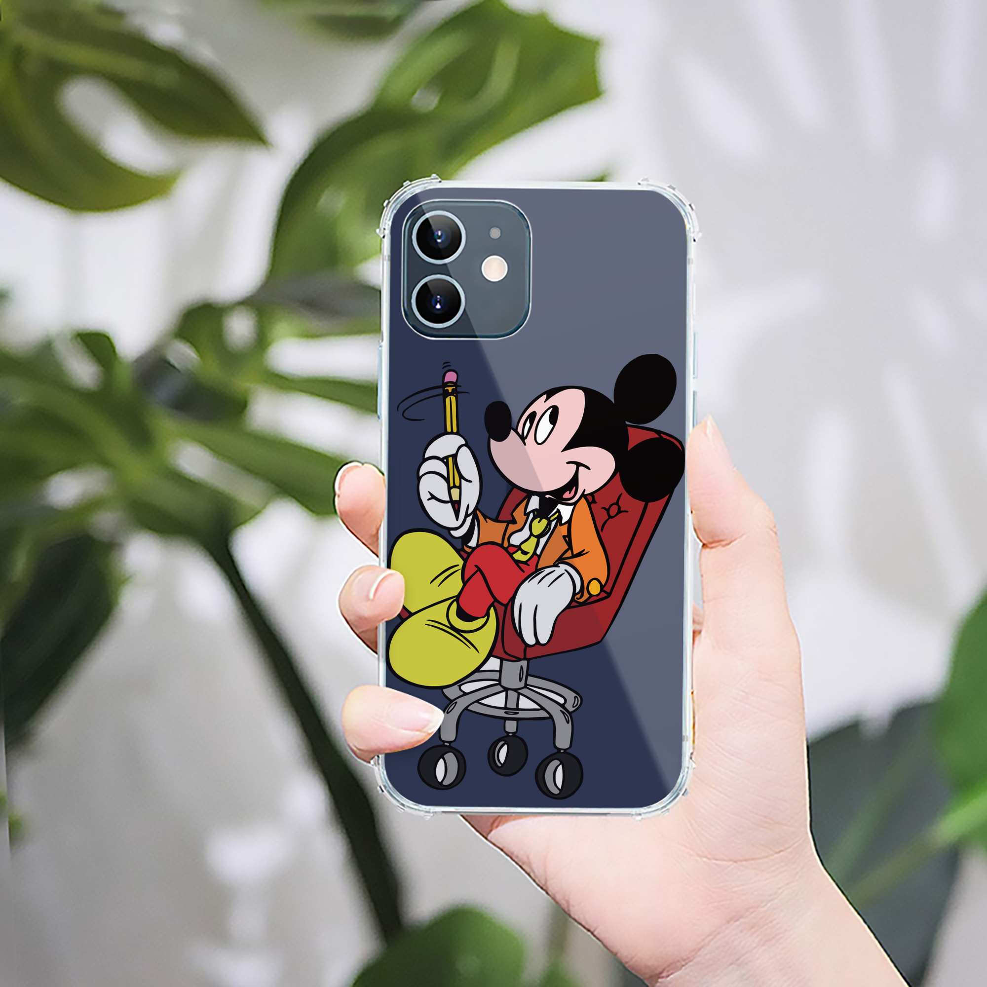 （画像用） ミッキーマウス Mickey Mouse 【iPhone 12シリーズ対応】透明スマホケース（クリアソフトケース）